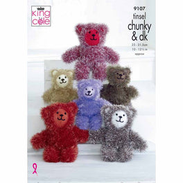 Teddies in King Cole Tinsel Chunky & Dk