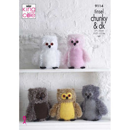 Owls in King Cole Tinsel Chunky