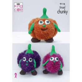 Pumpkins in King Cole Tinsel Chunky and Dk - Digital Version 9116