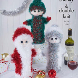 Christmas Wine Bottle Covers in King Cole Yarns