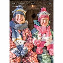 Polar Bear Hat, Scarf and Mittens in Rico Essentials Soft Merino Aran - Digital Version