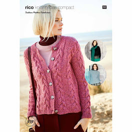 Sweater Cardigan and Scarf in Rico Fashion Modern Tweed Aran - Digital Version