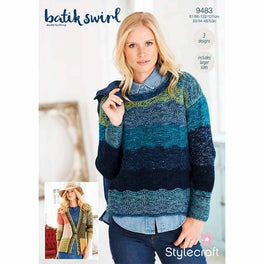 Sweater, Cardigan & Cowl in Stylecraft Batik Swirl DK - Digital Version