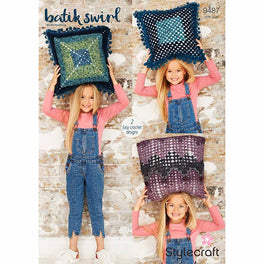 Granny Square Cushion Covers in Stylecraft Batik Swirl DK - Digital Version
