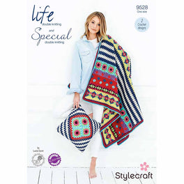 Boho Blanket and Cushion in Stylecraft Life DK and Special DK by Lucia Dunn - Digital Version - Digital Version