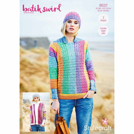 Sweater, Cardigan and Hat in Stylecraft Batik Swirl DK