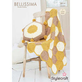 Honeycomb Blanket and Cushion in Stylecraft Bellissima Dk  - Digital Version