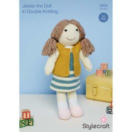 Knitted Jessie Doll in Stylecraft Special DK and Bellissima by Emma Varnam - Digital Version