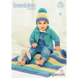 Cardigan, Hat and Blanket in Stylecraft Bambino DK