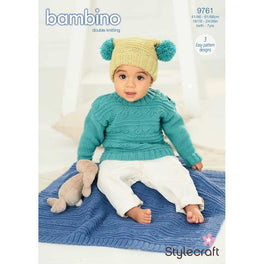 Sweater, Hat and Blanket in Stylecraft Bambino DK