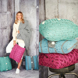 Blanket and Cushions in Stylecraft Special XL Tweed - Digital Version 9811