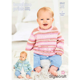 Cardigan and Sweater in Stylecraft Bambino Prints DK - Digital Version 9842