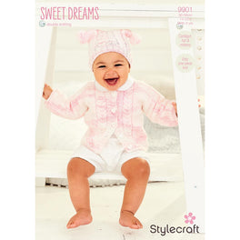 Cardigan, Hat and Mittens in Stylecraft Sweet Dreams Dk - Digital Version 9901