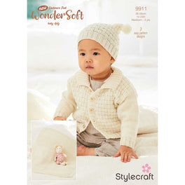 Babies Cardigan, Hat and Blanket in Stylecraft New Wondersoft 4ply - Digital Version 9911