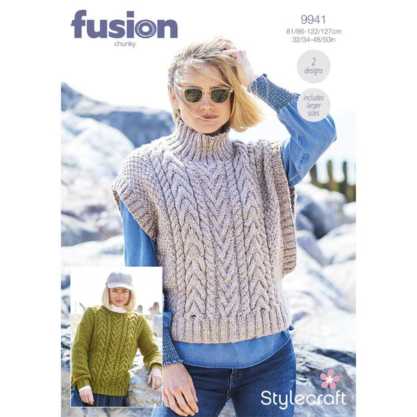Stylecraft Fusion Chunky Knitting Pattern 9941 - Printed Pattern