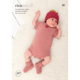Raspberry Hat, Romper and Socks in Rico Baby Cotton Soft DK