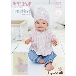 Poncho, Hat and Blanket in Stylecraft Sweet Dreams & Bambino Dk - Digital Version 9975