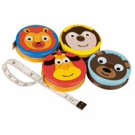 Retractable Magnetic Tape Measure: Zoo Animals