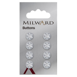 Milward Carded Buttons: 10mm - Pack of 8 - 00015