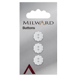 Milward Carded Buttons: 15mm - Pack of 3 - 00043