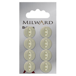 Milward Carded Buttons: 13mm - Pack of 8 - 00051