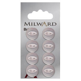 Milward Carded Buttons: 13mm - Pack of 8 - 00080