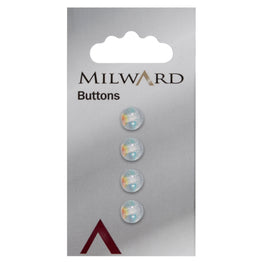 Milward Carded Buttons: 8mm - Pack of 4 - 00082