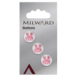 Milward Carded Buttons: 14mm - Pack of 3 - 00090