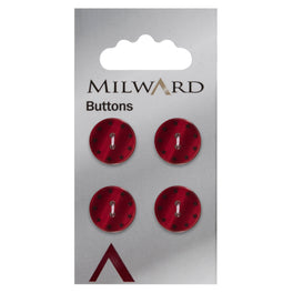Milward Carded Buttons: 15mm - Pack of 4 - 00116