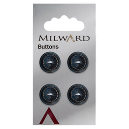 Milward Carded Buttons: 15mm - Pack of 4 - 00186