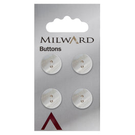 Milward Carded Buttons: 15mm - Pack of 4 - 00240