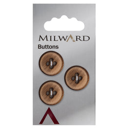 Milward Carded Buttons: 17mm - Pack of 3 - 00248A