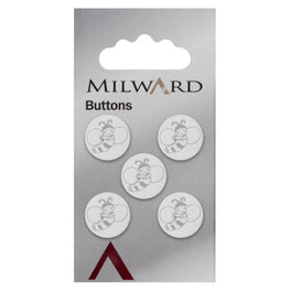 Milward Carded Buttons: 15mm - Pack of 5 - 00303