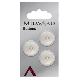 Milward Carded Buttons: 20mm - Pack of 3 - 00314A