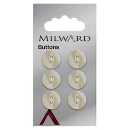 Milward Carded Buttons: 13mm - Pack of 6 - 00317