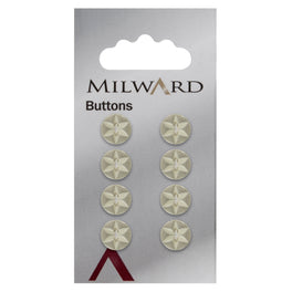 Milward Carded Buttons: 10mm - Pack of 8 - 00330