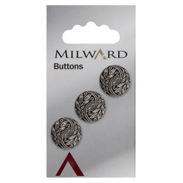 Milward Carded Buttons: 15mm - Pack of 3 - 00343