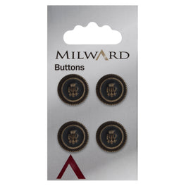 Milward Carded Buttons: 15mm - Pack of 4 - 00347