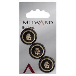 Milward Carded Buttons: 20mm - Pack of 3 - 00348