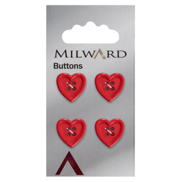 Milward Carded Buttons: 15mm - Pack of 4 - 00353A