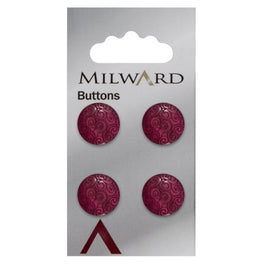 Milward Carded Buttons: 15mm - Pack of 4 - 00420A