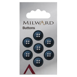 Milward Carded Buttons: 15mm - Pack of 7 - 00464