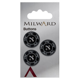 Milward Carded Buttons: 20mm - Pack of 3 - 00475A