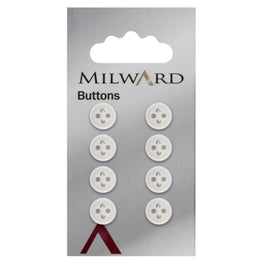 Milward Carded Buttons: 10mm - Pack of 8 - 00907