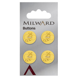 Milward Carded Buttons: 15mm - Pack of 4 - 00931