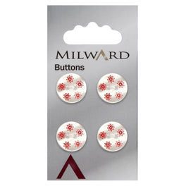 Milward Carded Buttons: 15mm - Pack of 4 - 00966