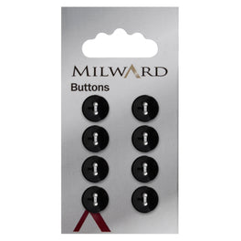 Milward Carded Buttons: 11mm - Pack of 8 - 01030