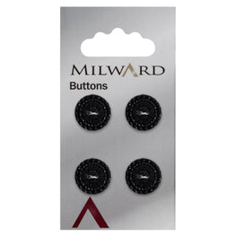 Milward Carded Buttons: 15mm - Pack of 4 - 01049