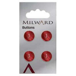 Milward Carded Buttons: 12mm - Pack of 4 - 01099