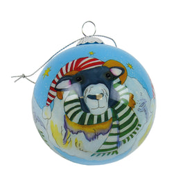 Emma Ball Sheep Hand Painted Glass Bauble